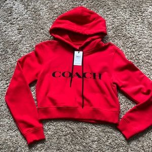 Red Coach Cropped Hoodie. Size XS. NWT.